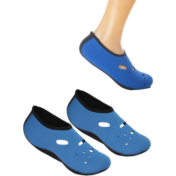 Vandstøvler til kvinder og mænd - Strandstøvler - Aqua Sokker - Vandsportsstøvler - Sokker - Anti-Slip - Åndbare - Barefodssko - Blå S Blue S