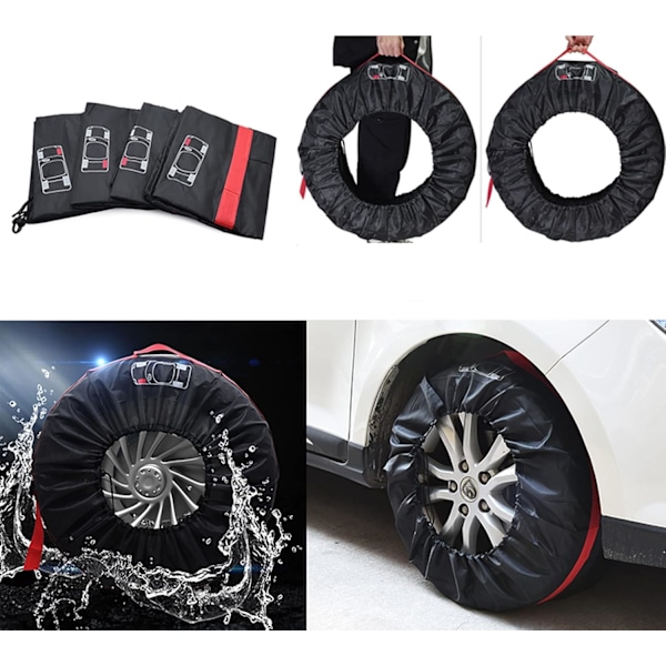Bilskydd för reservdäck, vattentäta dammsäkra automatiska hjulskyddsdäck förvaringsväskor set om 4 (diameter 80 cm/31 tum)