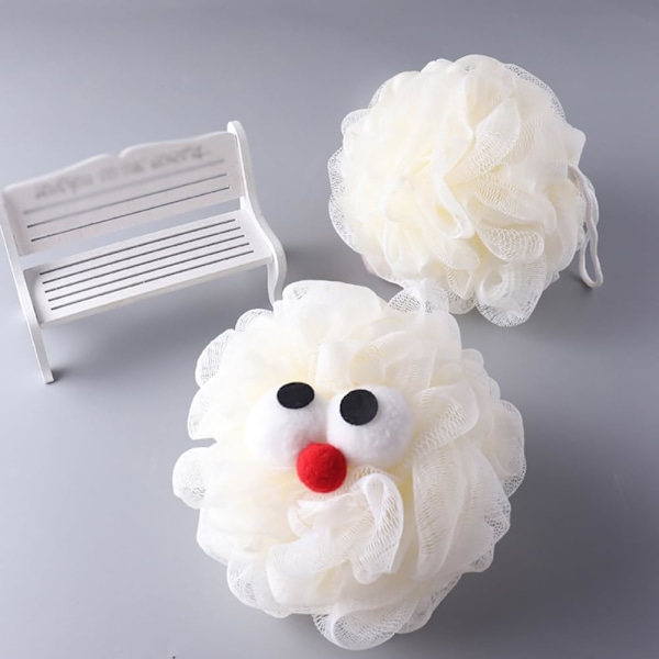 2 st Barn Mesh Bad Svamp Sponges Små Dusch Puff Bollar Kropp Exfolierande Svamp Scrubber Bad Loofahs Kroppsexfoliering