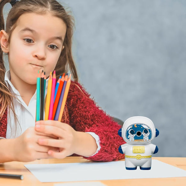 Blå astronaut pennvässare, manuell pennvässare, artiklar för skolkontor hushåll, presenter för skolstartssäsongen