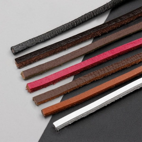 Læder snørebånd dark brown one-size