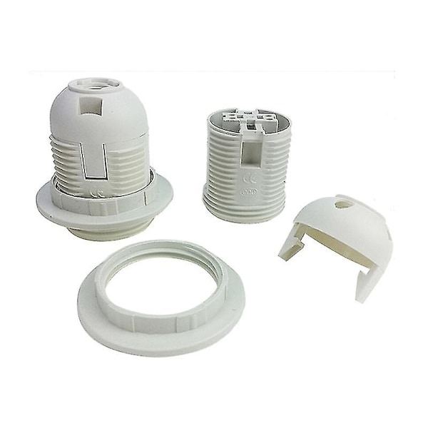 Liten skruv E27 lamphållare pendeluttag lampskärm ring white