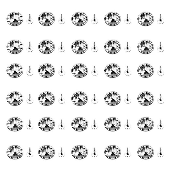100 set knappnålshållare med slipsnålar, slagklämma, broschspännen, slagklämma, märke, emblem, manuellt gör-det-själv-smyckestillbehör (legering)