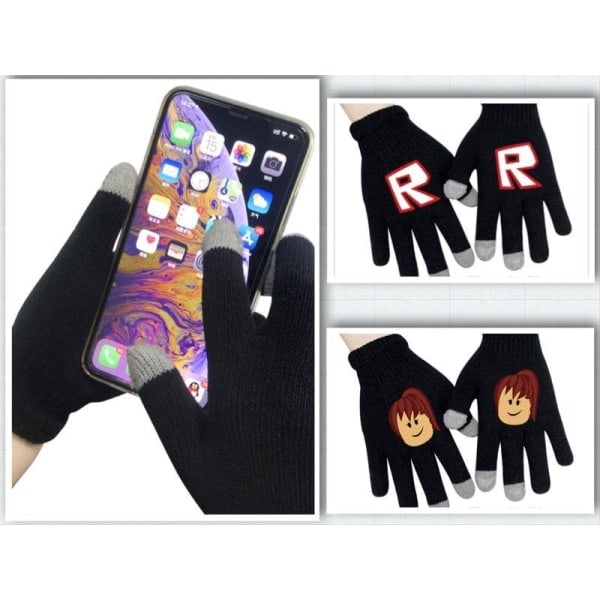 Roblox sorte strikkede handsker med touch-funktion Touch Glove Black Model 2 Model 2