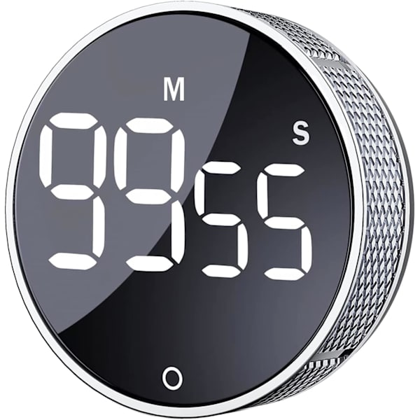 Digitala kökstimers, visuella timers Stor LED-display Magnetisk nedräkningstimer för klassrum Matlagning Fitness Bakning Studier Undervisning Silver