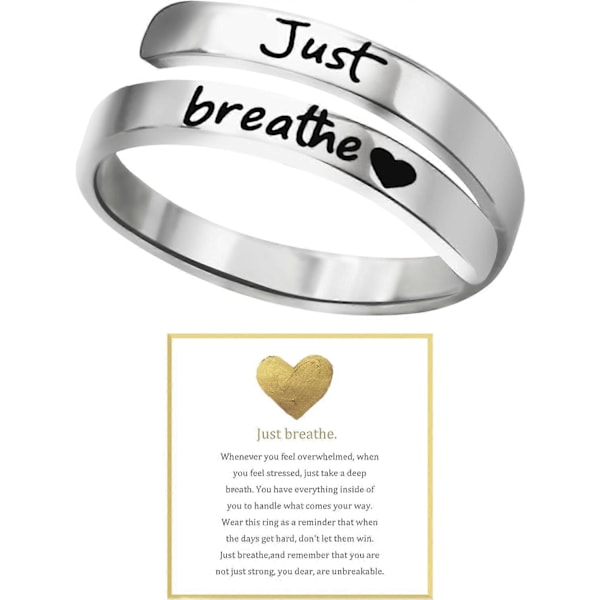 Andas Bara Ring för Kvinnor, Justerbar Hjärtaring, Spiralformad Ring i Rostfritt Stål, Inspirerande & Hjärtlig Gåva Gold