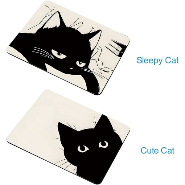 Sjov Mussemåtte Sød Kat Print Rektangel Personlig Mussemåtter Skridsikker Mussemåtte Lille Kontor Computer Mussemåtte sleepy cat