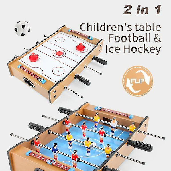 Fodboldbordsspil Lufthockeybord Til Børn 2-i-1 Mini Multi Spilbord Kombinationssæt Til Hjem Lounge Rec Room Spilrum