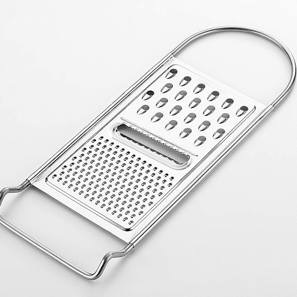 Heavy Duty Flat Ost Rivjern i Rustfritt Stål med Håndtak, 3-veis Multifunksjonell Flat Mat Rivjern, Razor Sharp Tenner