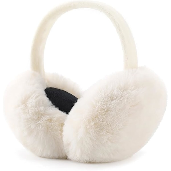 Ear Muffs for Women - Winter Ear Warmers - Soft & Warm Cable Knit Furry Fleece Earmuffs - Ear Covers for Cold Weather