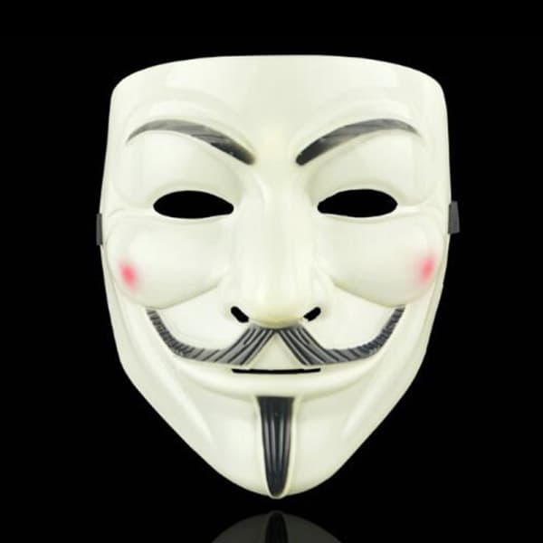 V for Vendetta Halloween-naamio Musta + Silmämeikki Silver