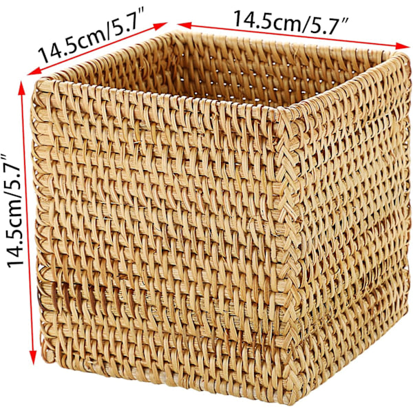 Rattan-neliöinen Kudoksen Peitepidike Koriste Kudoksen Järjestäjälaatikko Kuutio Kudoksen Paperipidike Laatikko Kudoksen Säilytyskotelo Annostelija Servietti, Luonnollinen Väri