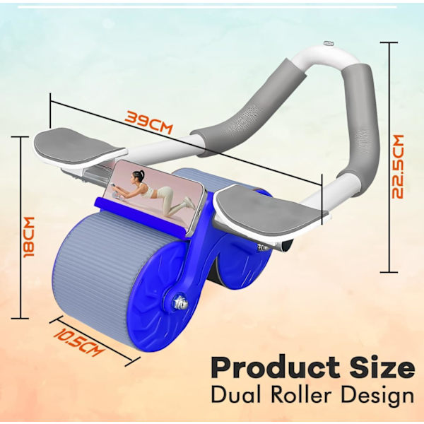 Sports Abdominal AB Roller Automatisk Rebound Träningshjul med Armbågsstöd, Core Exercise Wheel Trainer För Hemmagym