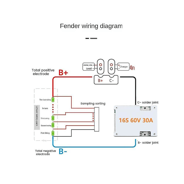 16s 60v 30a Beskyttelsesplade Ternær Lithium Batteri Bms Pcb Prot