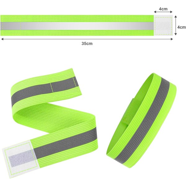 Heijastava ranneke, juoksun turvavarusteet heijastavat rannekkeet, korkean näkyvyyden pyöräily nilkkapanta heijastin hiha, itseliimautuvat heijastavat nauhat A-4Pcs-1 Reflective Tape