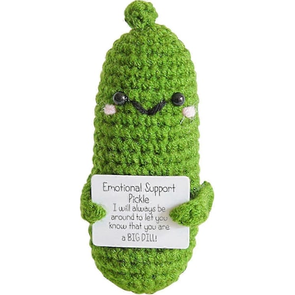 Mini Morsom Positiv Potet, mykt Ullstrikket Leketøy 7,6 cm Søt Hekledukke Med Positiv Kortdekorasjon Oppmuntring Støtte Til Bursdagsromdekor Pickle-1pcs