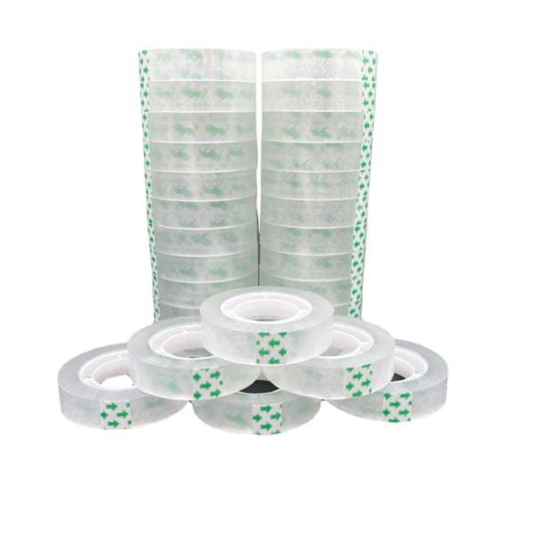 12 rolls of transparent stationery tape, 18mm x 26m, transparent stationery tape small tape floral tape