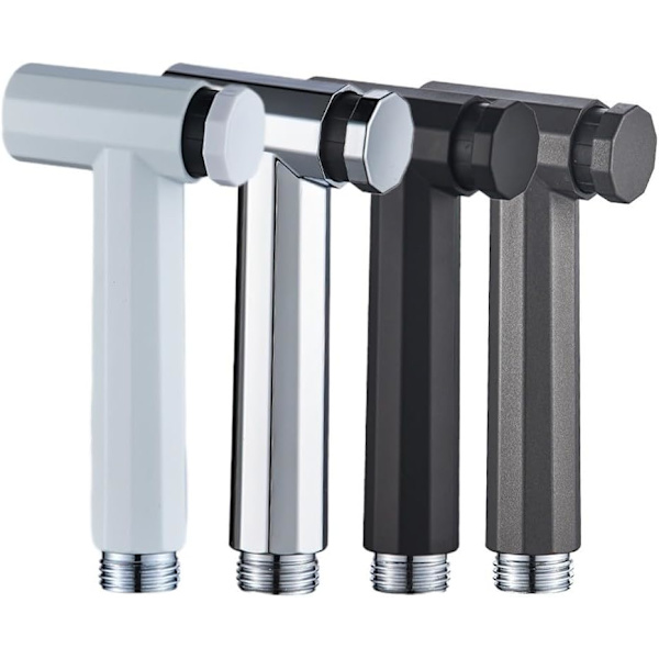 Handhållen bidésdusch, toalett duschspolningsmunstycke set badrum toalett spray Chrome