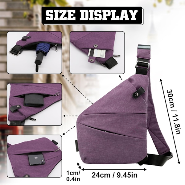 Antistöld Crossbody-väska för kvinnor Personlig Flex Resväska Anti-stöld Cross Body-väska Sling Bröstväska för män