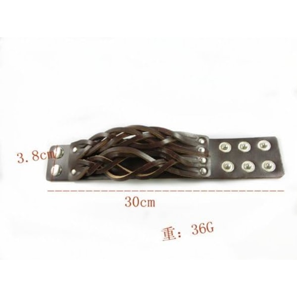 Fashion Punk Justerbart Läder Armband Manschett Armband - Perfekt för Män, Kvinnor, Tonåringar, Pojkar, Flickor (Svart)