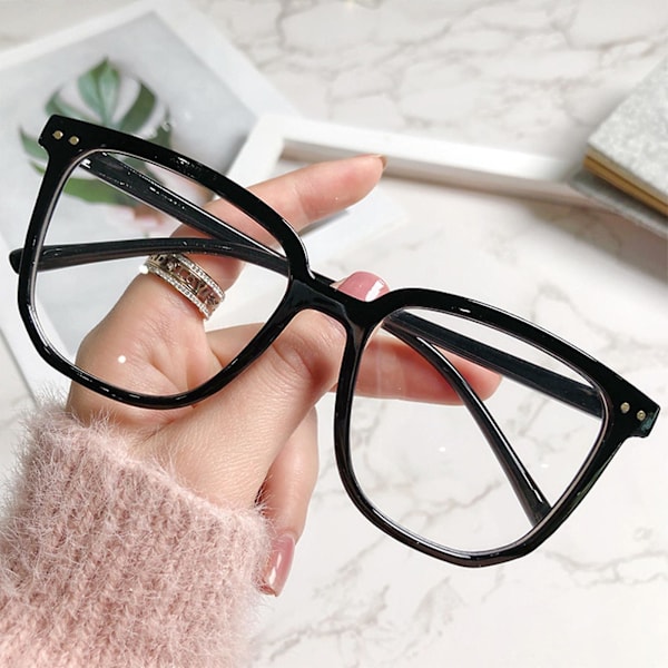 Unisex Blålys Blokerende Briller Letvægts Ikke-Receptpligtige Briller Øjenbriller Til Gaming Læsning Studerende Transparent Frame