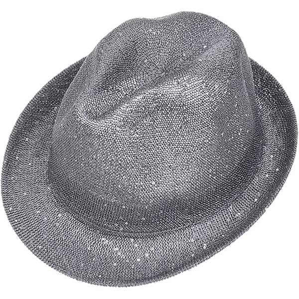 Naisten ja miesten säihkyvä ontto fedora-aurinkolippis, taitettava ja pakattava trilby-panama kesärantahattu