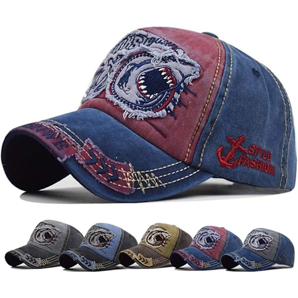 Miesten kulunut baseball-lippis Snapback Trucker Hat Ulkoilmakorkki Unisex Snapback Vintage Trucker Cap, Punainen