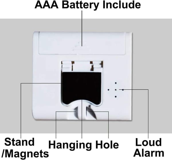 Kök Timer, Digital Kök Timer Magnetisk Nedräknings Stoppur Timer med Hög Alarm, Stor Siffra, Baksida, Hängande Hål för Matlagning, Dusch