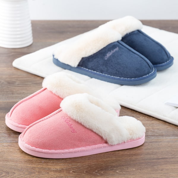 Dames Fluffy Memory Foam Tøfler, Herre Vinter Varme Suedette Tøfler med Anti-Skrid Sikkerhedssål Indendørs Udendørs 38-39