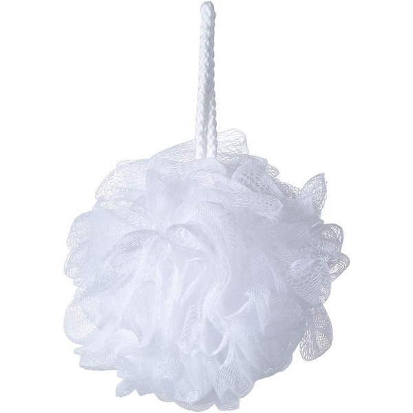 Bade- og dusjsvamp Puf Loofahs Hvit Mesh Puf Dusjpute Pakke med 6
