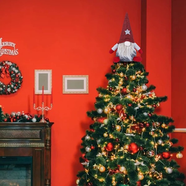 2 st jultomtar i plysch, 9,5 tum, jultomte, dvärg, älva, figurer, juldekorationer, bordsdekoration för semestertillbehör, plyschdocka, present