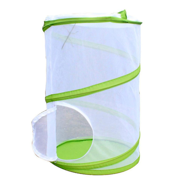 Foldbar Insekt Sommerfugl Habitat Bur Klar Mesh Bærbar Bur Beholder M