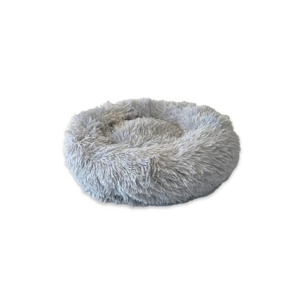 Rund blød fluffy hundebed kattebed Lysegrå 80 cm 80 cm