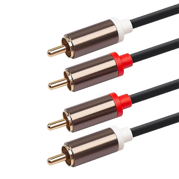 2 RCA til 2 RCA Han Goldbelagt Lydkabel RCA Lydkabel 1m Hjemmebiograf DVD TV CD Forstærker Reso
