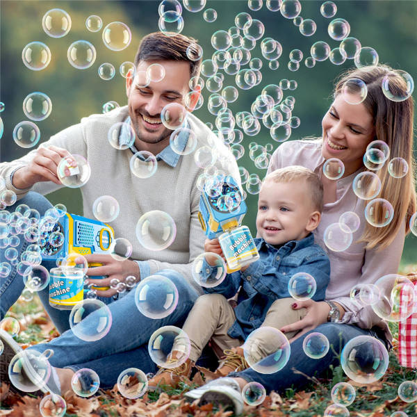 Bubbelmaskin för barn sommarleksak present till födelsedagsfest blå blue