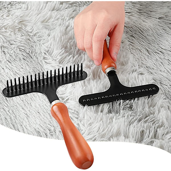 Tæppe Rake, Håndholdt Tæppe Rake, Gør Tæpper Fluffy Igen, Rens Hår, Lad Tæppet Gendan Blødhed 1pcs