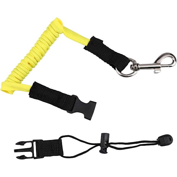 Säkerhet Elastisk Kajak Paddel Rep Kanotpaddling Tillbehör med Justerbart Bältespänne och Metallkrokar för Kanotpaddling Båtsurfing (Orange) Yellow