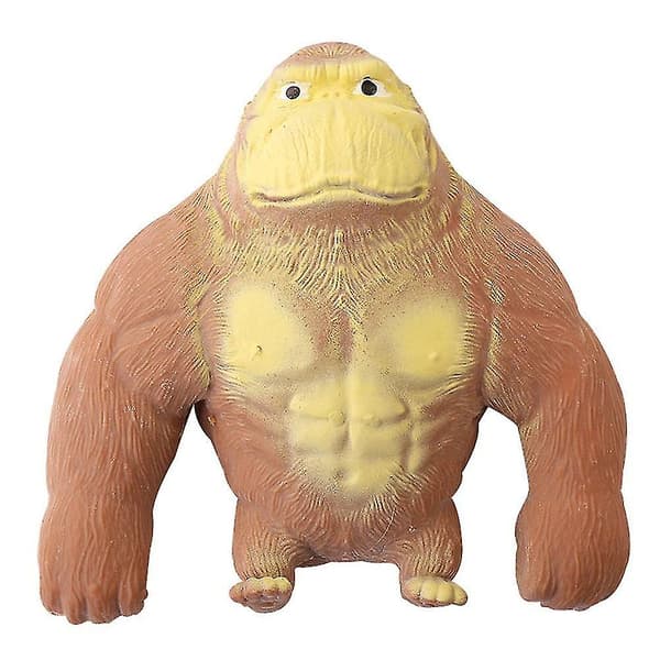Simulerings Gorilla Abe Strækbar Squish Antistress Klem Elastisk Abe Legetøj 12*12 Brown