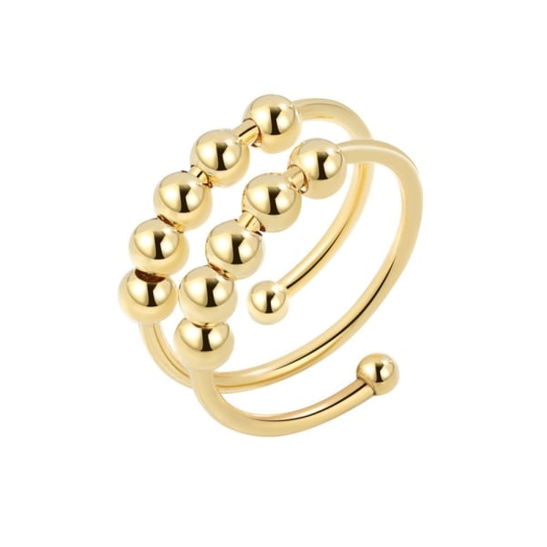 INF Anti-stress ring dubbel justerbar koppar 17 mm - Guld Gold