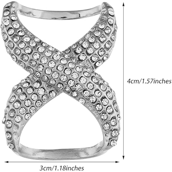 2 st Sjal Klämmor Mode Rhinestone Halsdukar Spänne Modern Enkel Design Dam Schal Spänne Ihålig Sjal Ring