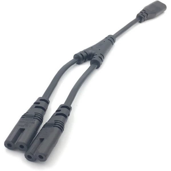 C7 til C8 30cm Forlængerledning IEC Splitter - Hun til 2 x Han - Forlængerkabel Y Splitter til Figur 8 Strømkabel - Tv Strømkabel Adapter