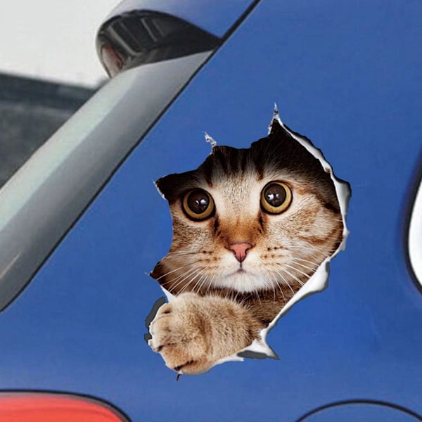 2 stk 3D Stereo Katt Avtakbar Bilsticker Anime Morsom Dekorasjon Kattunge Sticker Bilstiling Sticker