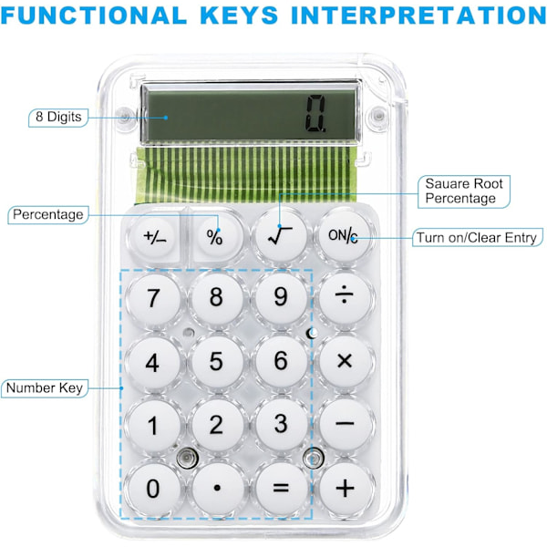 Pöytälaskin, Suuri 8-numeroinen LCD-näyttö Mini Taskukokoinen Pöytälaskin Standarditoiminnot Koti- ja Toimistokäyttöön Green