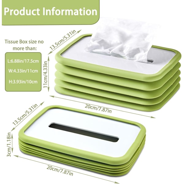 Silicone Foldbar Vævsæske Cover - Vævsæskeholder Rektangel, Lang Dekorativ Rektangulær Vævsdispenser til Badeværelse Bil