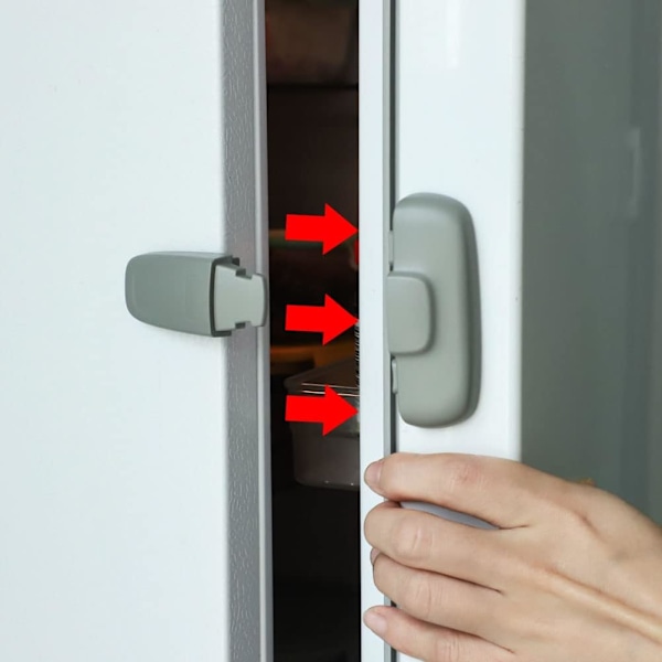 2-pack kylskåpslås för barn, kylskåpsdörrlås för hemmet, barnsäkerhet, kylskåpslås för kylskåpsdörr, frysdörr Grey