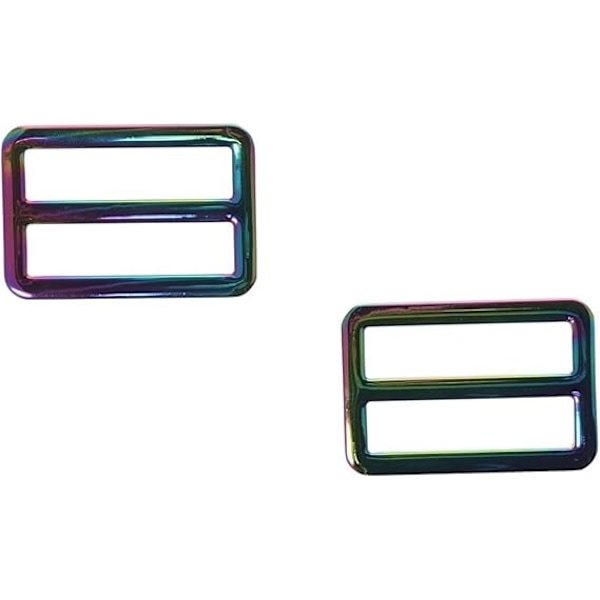 10 stk Regnbue Glidebeslag, 32mm Metall Justerbar Rektangulær Beslag for Håndveske Ryggsekk DIY Tilbehør