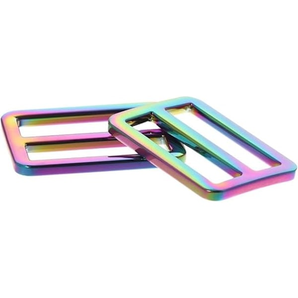 10 stk Regnbue Glidebeslag, 32mm Metall Justerbar Rektangulær Beslag for Håndveske Ryggsekk DIY Tilbehør