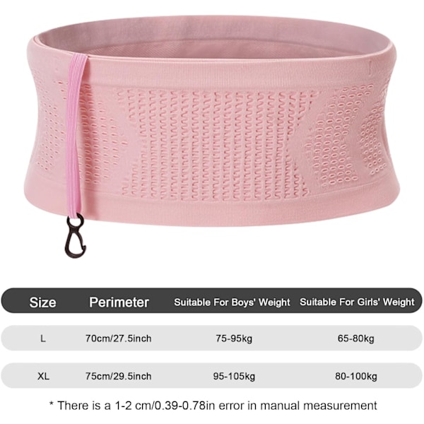 Slim Fit Löparbälte med 4 Säkra Stora Fack, Fukttransporterande Workout Fanny Pack, Midjeväska för Löpare, Fitness, Träning och Gymträning L Pink