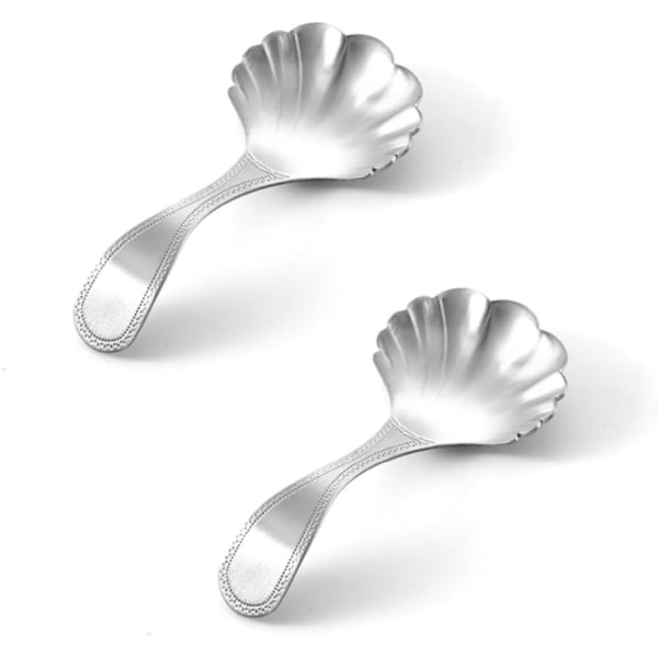 2 stk. Rustfrit Stål Kaffeske Rustfrit Stål Teske Kreativ Skalformet Kaffeske til Kaffe Bønner Te