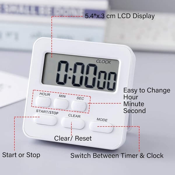 Kök Timer Digital, Digital Kök Timer Magnetisk Med Hög Alarm, Magnetisk Baksida, Stativ För Matlagning, Dusch